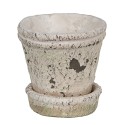 Clayre & Eef Pot de fleurs Ø 9x9 cm Beige Pierre