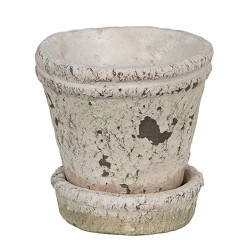 Clayre & Eef Pot de fleurs Ø 9x9 cm Beige Pierre