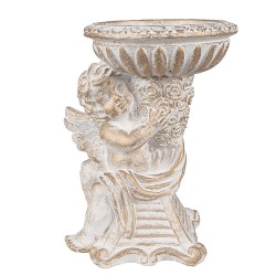 Clayre & Eef Planter Angel 18x15x23 cm White Stone