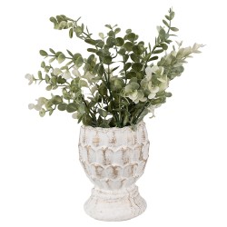 Clayre & Eef Pot de fleurs Ø 11x13 cm Blanc Pierre