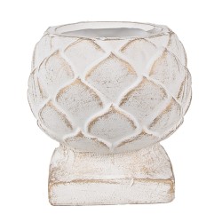 Clayre & Eef Planter Ø 14x14 cm White Stone