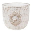 Clayre & Eef Planter Ø 17x14 cm White Stone