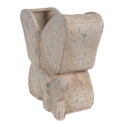 Clayre & Eef Bloempot Vlinder  24x10x19 cm Beige Steen