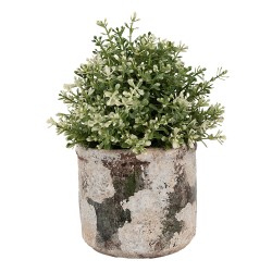 Clayre & Eef Planter Ø 17x15 cm Beige Green Terracotta