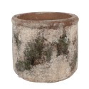 Clayre & Eef Blumentopf Ø 14x12 cm Beige Grün Terrakotta