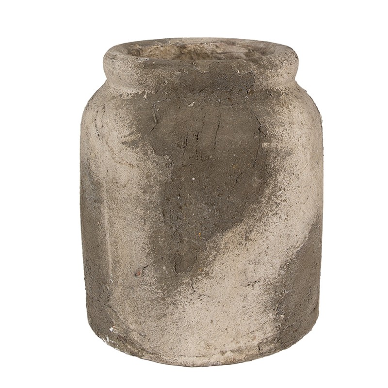 Clayre & Eef Planter Ø 18x20 cm Grey Beige Terracotta