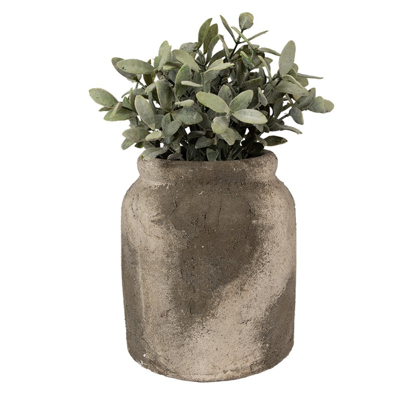 Clayre & Eef Planter Ø 18x20 cm Grey Beige Terracotta