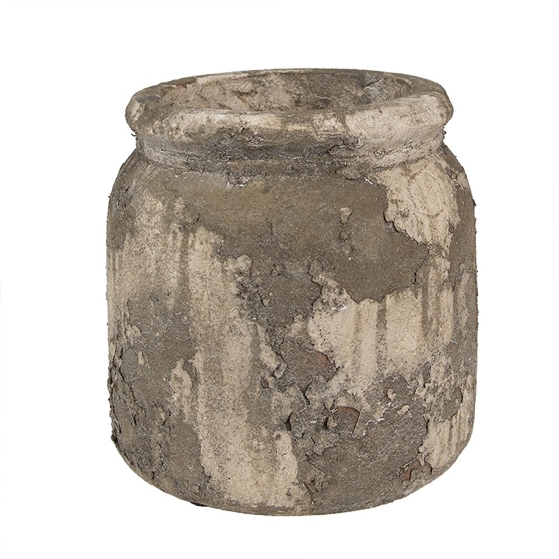 Clayre & Eef Blumentopf Ø 14x13 cm Grau Beige Terrakotta