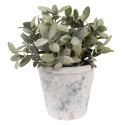 Clayre & Eef Planter Ø 12x11 cm White Blue Terracotta