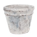 Clayre & Eef Planter Ø 10x8 cm White Blue Terracotta