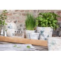 Clayre & Eef Planter Ø 10x8 cm White Blue Terracotta