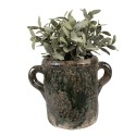 Clayre & Eef Pot de fleurs 21x14x16 cm Vert Terre cuite