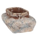 Clayre & Eef Planter 27x15x9 cm Beige Blue Terracotta