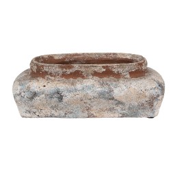 Clayre & Eef 22x12x8 cm Beige Blu  Terracotta