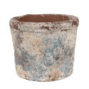 Clayre & Eef Blumentopf Ø 12x10 cm Beige Blau Terrakotta