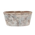 Clayre & Eef Bloempot 26x13x12 cm Beige Blauw Terracotta