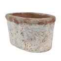 Clayre & Eef Planter 19x11x10 cm Beige Blue Terracotta