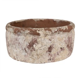 Clayre & Eef Fioriera Ø 23x11 cm Beige Marrone  Terracotta