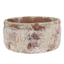 Clayre & Eef Pot de fleurs Ø 18x8 cm Beige Marron Terre cuite