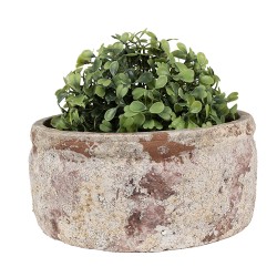 Clayre & Eef Blumentopf Ø 18x8 cm Beige Braun Terrakotta