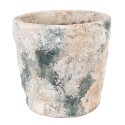 Clayre & Eef Bloempot Ø 16x15 cm Beige Groen Terracotta