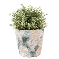 Clayre & Eef Bloempot Ø 16x15 cm Beige Groen Terracotta