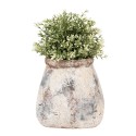 Clayre & Eef Planter 10x10x10 cm Beige Green Terracotta