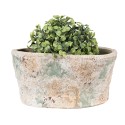 Clayre & Eef Bloempot 22x13x11 cm Beige Groen Terracotta