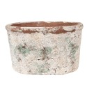 Clayre & Eef Pot de fleurs 21x13x12 cm Beige Vert Terre cuite