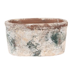 Clayre & Eef Fioriera 20x11x10 cm Beige Verde Terracotta