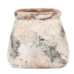 Clayre & Eef Fioriera 22x15x19 cm Beige Verde Terracotta