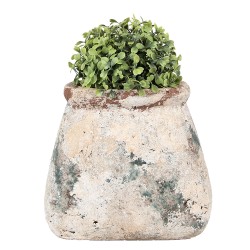 Clayre & Eef Fioriera 22x15x19 cm Beige Verde Terracotta