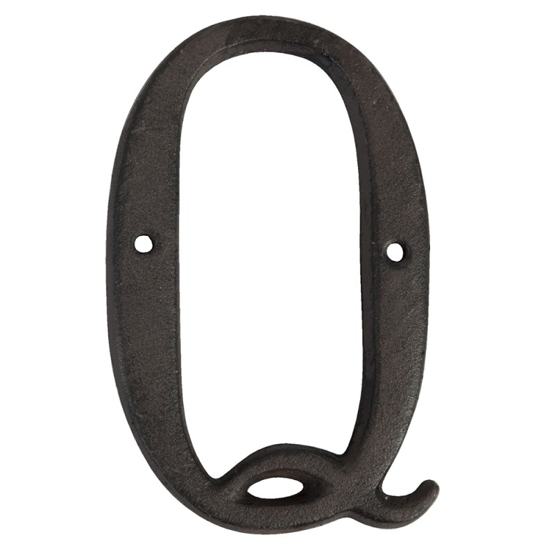 Clayre & Eef Iron Letter Q 13 cm Brown Iron