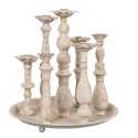 Clayre & Eef Candelabro Ø 35x36 cm Bianco Ferro