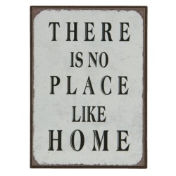 Clayre & Eef Magnete decorativo 5x1x7 cm Bianco Nero Metallo Rettangolo No Place Like Home