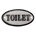 Clayre & Eef Plaque de toilettes 10x5 cm Blanc Fer Ovale Toilet