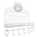 Clayre & Eef Wall Rack 35x11x42 cm White Iron Rectangle