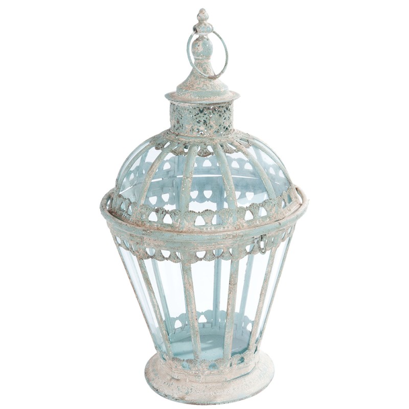 Clayre & Eef Lantern Ø 29x55 cm White Iron Round