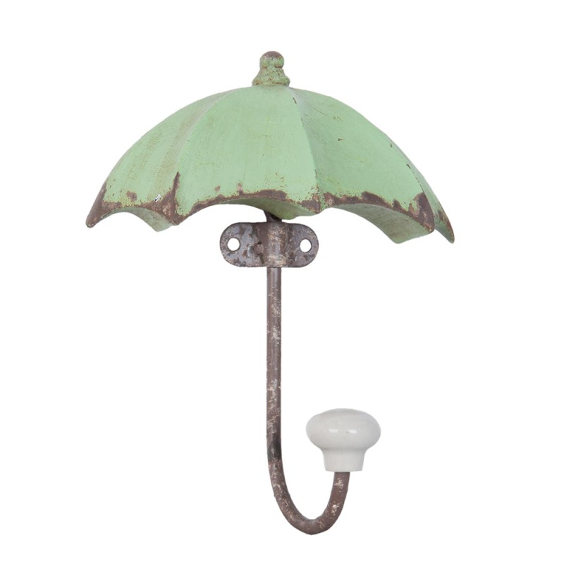 Clayre & Eef Patère murale 12x5x15 cm Vert Fer Rectangle Parapluie