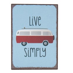 Clayre & Eef Aimant de décoration 5x7 cm Bleu Fer Rectangle Live Simply