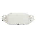 Clayre & Eef Decorative Serving Tray 16x8x1 cm White Iron Rectangle