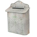 Clayre & Eef Briefkasten 26x10x35 cm Grau Eisen Rechteck Blumen Post