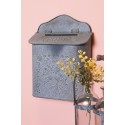 Clayre & Eef Boîte aux lettres 26x10x35 cm Gris Fer Rectangle Fleurs Post