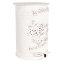 Clayre & Eef Pedal Bin 29x35x45 cm White Iron Round