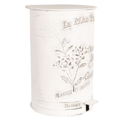 Clayre & Eef Pedal Bin 29x35x45 cm White Iron Round