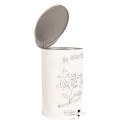 Clayre & Eef Pedal Bin 29x35x45 cm White Iron Round