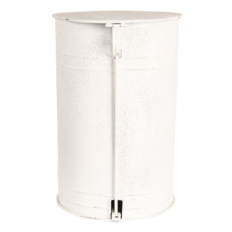 Clayre & Eef Pedal Bin 29x35x45 cm White Iron Round