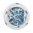 Clayre & Eef Deurknop  Ø 4x7 cm Wit Blauw Metaal Rond