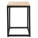 Clayre & Eef Beistelltisch 2er Set Schwarz Eisen Holz Quadrat