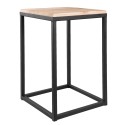 Clayre & Eef Beistelltisch 2er Set Schwarz Eisen Holz Quadrat